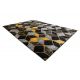 Tæppe GLOSS moderne 400B 86 stilfuld, glamour, art deco, 3D geometrisk sort / guld