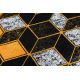 Σύγχρονο GLOSS Χαλί 400B 86 κομψό, αίγλη, αρ ντεκό, 3D γεωμετρική μαύρο / χρυσός
