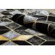 Modern GLOSS Carpet 400B 86 stylish, glamour, art deco, 3D geometric black / gold