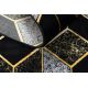 Kilimas GLOSS Šiuolaikinis 400B 86 stilingas, glamour, art deco, 3D geometrinis juoda / auksas