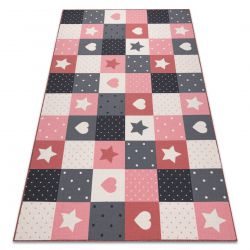 Teppich für Kinder STARS Sterne rosa / grau