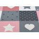 Carpet for kids STARS circle children's pink / grey