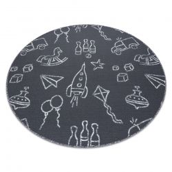 Carpet for kids TOYS circle to play, children's - grey