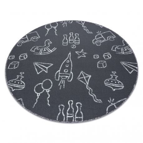 Teppich für Kinder TOYS Kreis Spielzeuge, Spiel - grau