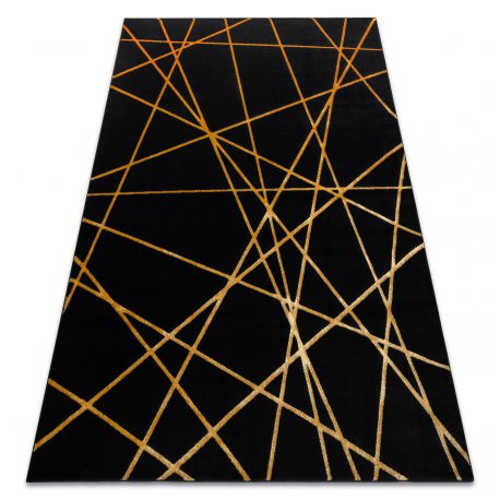 Kilimas GLOSS Šiuolaikinis 406C 86 stilingas, glamour, art deco, geometrinis juoda / auksas