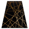 Dywan nowoczesny GLOSS 406C 86 stylowy, glamour, art deco, geometryczny czarny / złoty