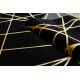 Paklājs GLOSS moderns 406C 86 stilīgs, glamour, art deco, ģeometriskas melns / zelts