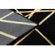Paklājs GLOSS moderns 406C 86 stilīgs, glamour, art deco, ģeometriskas melns / zelts