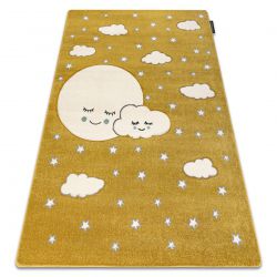 Matto PETIT MOON kuu, tähdet, pilvet kulta