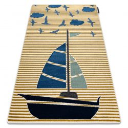Kinderteppich PETIT SAIL Boot, Segelboot gold