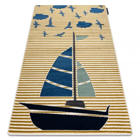 Tæppe PETIT SAIL båd, sejlbåd guld
