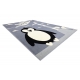 Alfombra BCF FLASH Pingüino 3997 - gatito gris