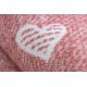 Preproga za otroke HEARTS Opran džins srca, otroški - roza