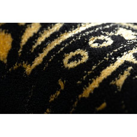 Koberec GLOSS moderni  408C 86 vzor rámu stylový, glamour, art deco černý / zlato 70x250 cm