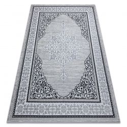 Paklājs GLOSS moderns 8490 52 Ornaments, stilīgs, rāmis ziloņkaula kauls / pelēks