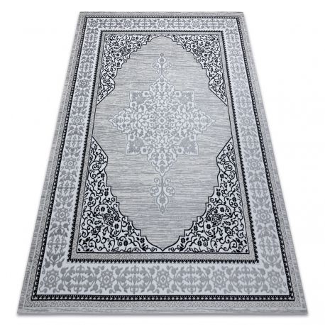 Modern GLOSS Carpet 8490 52 Ornament, stylish, frame ivory / grey