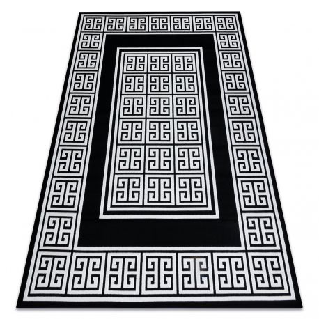 Kilimas GLOSS Šiuolaikinis 6776 85 stilingas, rėmas, Graikų kalba raktas juoda / dramblio kaulo