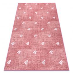 Carpet for kids HEARTS Jeans, vintage children's - pink