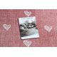 Kulatý koberec pro děti HEARTS Jeans, vintage srdce - růžový 