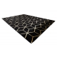 Modern Carpet 3D GLOSS 409C 86 Cube stylish, glamour, art deco black / gold