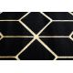 Alfombra moderno 3D GLOSS 409C 86 Cubo elegante, glamour, art deco negro / oro
