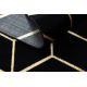 Σύγχρονο Χαλί 3D GLOSS 409C 86 Κύβος κομψό, αίγλη, αρ ντεκό μαύρο / χρυσός