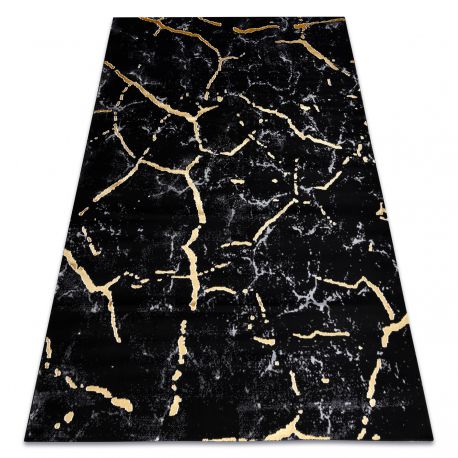 Modern GLOSS Carpet 410A 86 Marble, stone, stylish, glamour black / gold