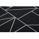 Килим SIZAL FLOORLUX 20605 черно / сребро триъгълници, геометричен
