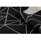 Alfombra de cuerda sisal FLOORLUX 20605 negro / plateado Triángulos, Geométrico