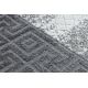 Tapete NOBLE moderno 1512 64 Quadro, grego vintage - Structural dois níveis de lã cinza creme / cinzento