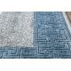 Tapete NOBLE moderno 1512 68 Quadro, grego vintage - Structural dois níveis de lã cinza creme / azul
