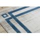 Modern NOBLE Teppich 1539 68 Rahmen vintage - Strukturell zwei Ebenen aus Vlies creme / blau