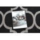 Kilimas sizalio virvelės FLOORLUX 20608 , Maroko dobilai, trellis juoda / sidabras 