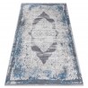 Tapete moderno NOBLE 9479 63 Ornamento vintage - Structural dois níveis de lã cinza creme / azul
