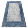 Modern Teppich NOBLE 9730 68 Rahmen vintage - Structural zwei Ebenen aus Vlies creme / blau