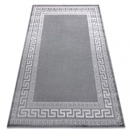 Modern MEFE carpet 2813 Frame, greek key - structural two levels of fleece grey 