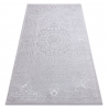 Alfombra moderna MEFE 8373 Ornamento, marco - Structural dos niveles de vellón gris 