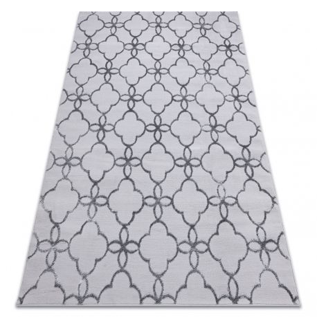 сучасний MEFE килим 8504 Решетка, цветя - Structural два рівні флісу темно-сірий