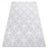 Moderní koberec MEFE 8504 Laťková mříž, Květiny - Structural dvě úrovně rouna šedá / bílá