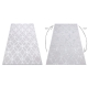 Moderní MEFE koberec 8504 Jetel, Květiny - Strukturální, dvě úrovně rouna šedá / bílá