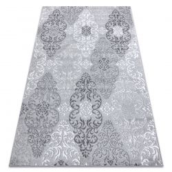 Moderní MEFE koberec 8734 Ornamenty-Strukturální, dvě úrovně rouna šedá