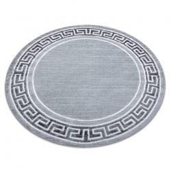 Tapis MEFE moderne 9096 Cercle Cadre, clé grecque - Structural deux niveaux de molleton gris 