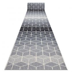 Teppich TWIN 22990 Rahmen, Baumwolle, doppelseitig, Rauten Ökologische Fransen - schwarz / creme