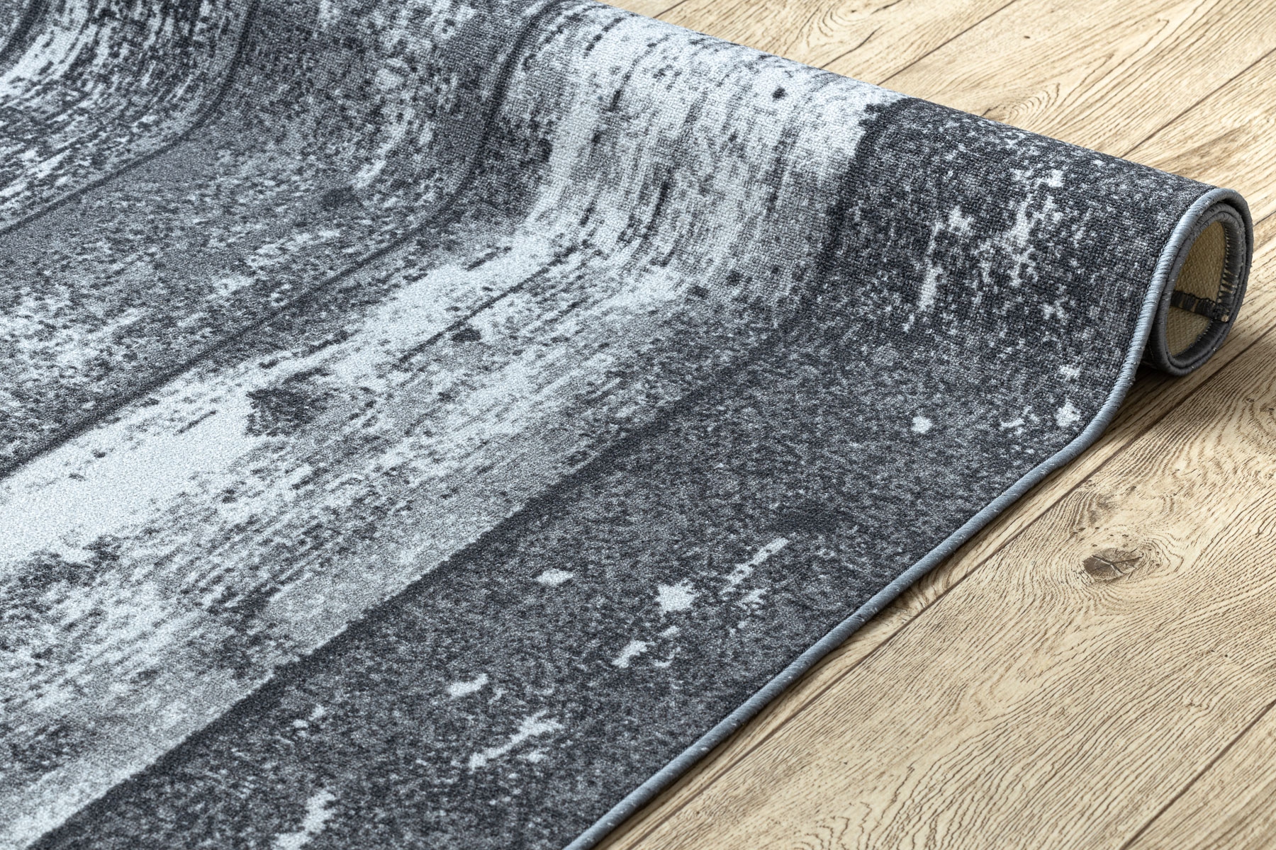 Tapis antidérapant WOOD bois planche gris - Rouleaux de tapis