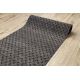 Alfombra TWIN 22994 geométrica, triangulos algodón, doble cara, Flecos ecológicos - antracita / crema