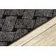 Alfombra TWIN 22994 geométrica, triangulos algodón, doble cara, Flecos ecológicos - antracita / crema