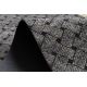 Alfombra TWIN 22994 geométrica, triangulos algodón, doble cara, Flecos ecológicos - antracita / crema