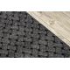 Alfombra TWIN 22994 geométrica, triangulos algodón, doble cara, Flecos ecológicos - antracita / crema