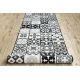 Läufer Antirutsch AZULEJO PATCHWORK, LISSABONFLIESEN grau / schwarz