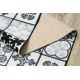 Vloerbekleding met rubber bekleed 57cm AZULEJO PATCHWORK, lissabon tegels grijskleuring / zwart